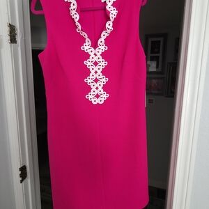 Elle Pink Mini Dress with White Embellishments